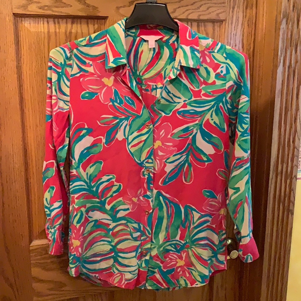 Lilly Pulitzer Colorful Silk Blouse